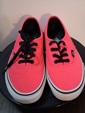 Vans Authentic Low-Top Sneakers in Neon Pink with Black Accents